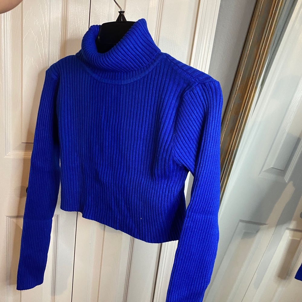 Royal blue turtle neck